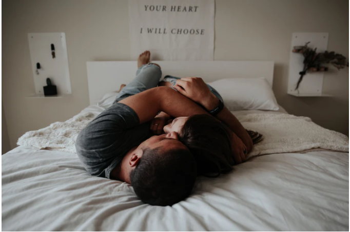a couple making out